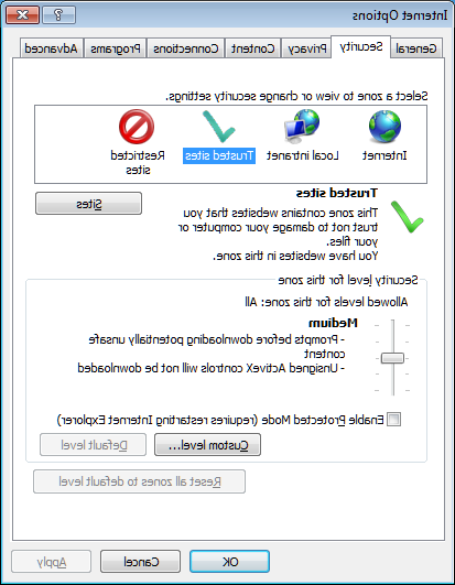 IE Internet Options Security可信站点